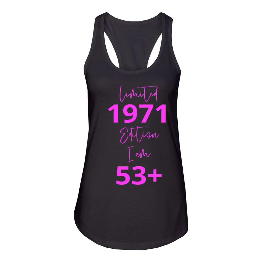 53th Birthday girl for Women Ladies old Women's Racerback Tank