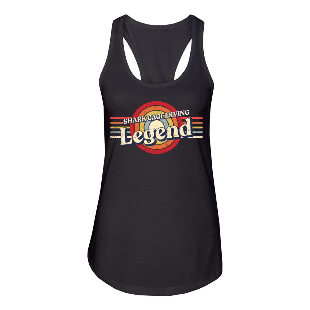 Shark Cage Diving Legend Shark Cage Diver Funny Women's Racerback Tank