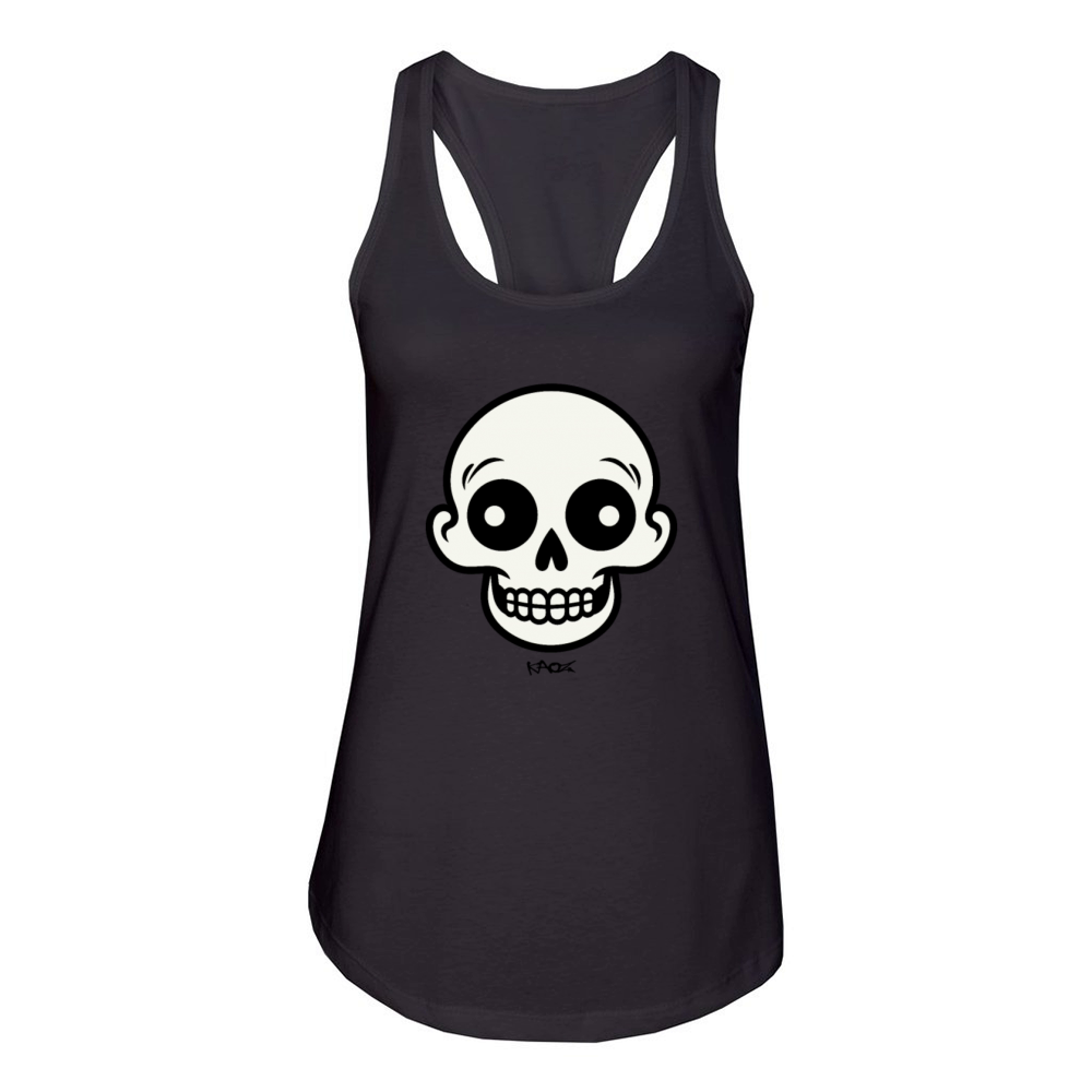 Simple Retro Cartoon Skull Women's Racerback Tank