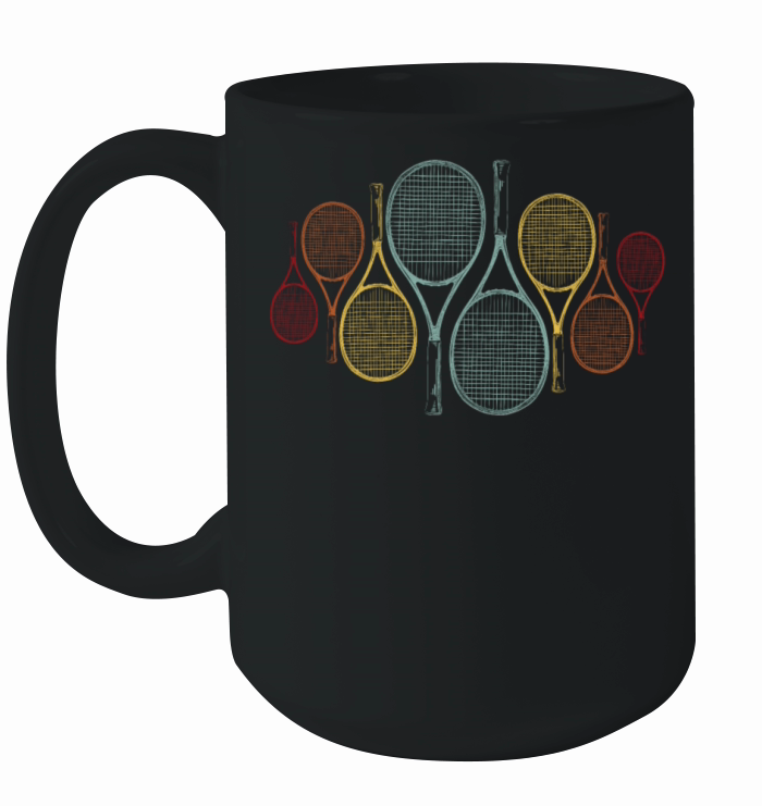 Funny Tennis Player Racket Retro Ceramic Mug