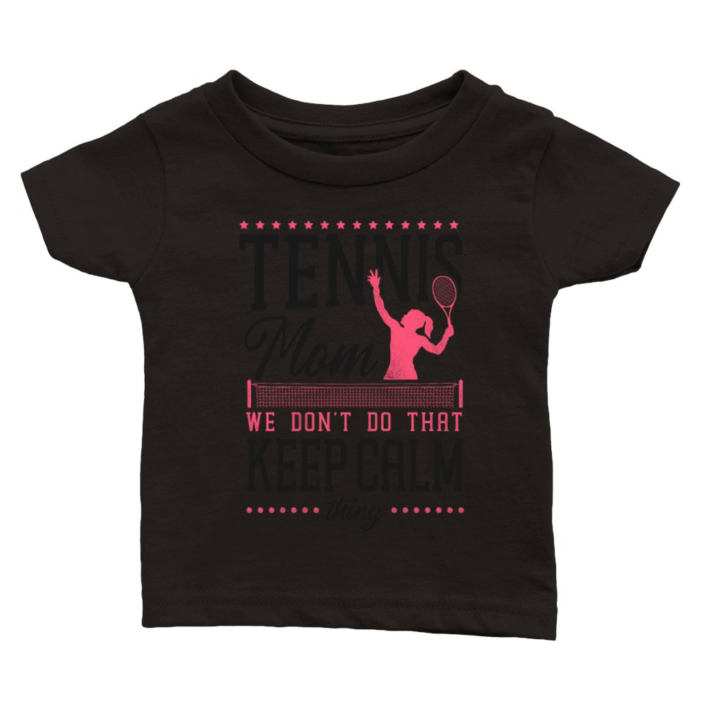 Funny Tennis Player Racket Mom Classic Baby Crewneck T-shirt