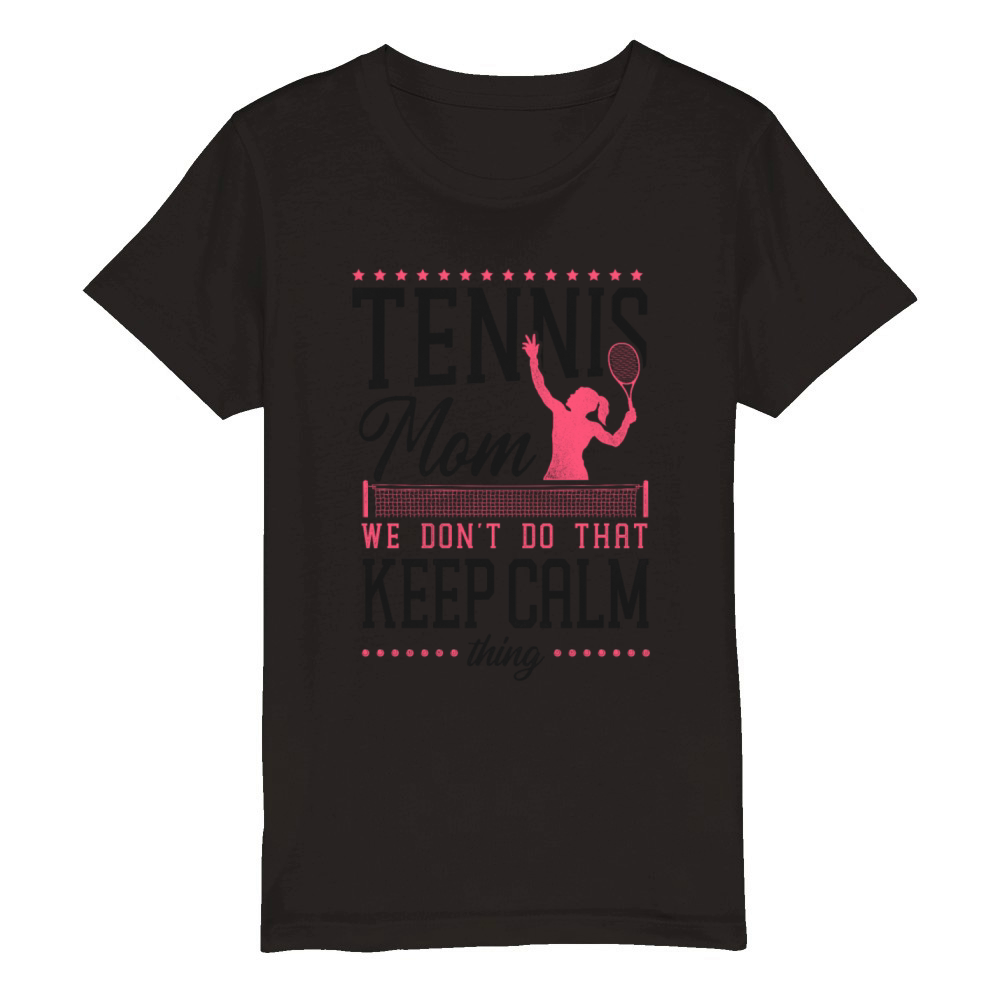 Funny Tennis Player Racket Mom Organic Kids Crewneck T-shirt