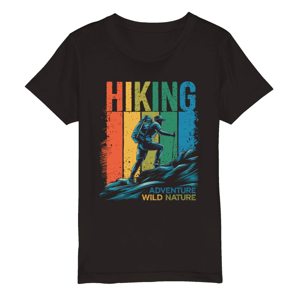 Hiking Adventure Wild Nature for a Hiker Organic Kids Crewneck T-shirt