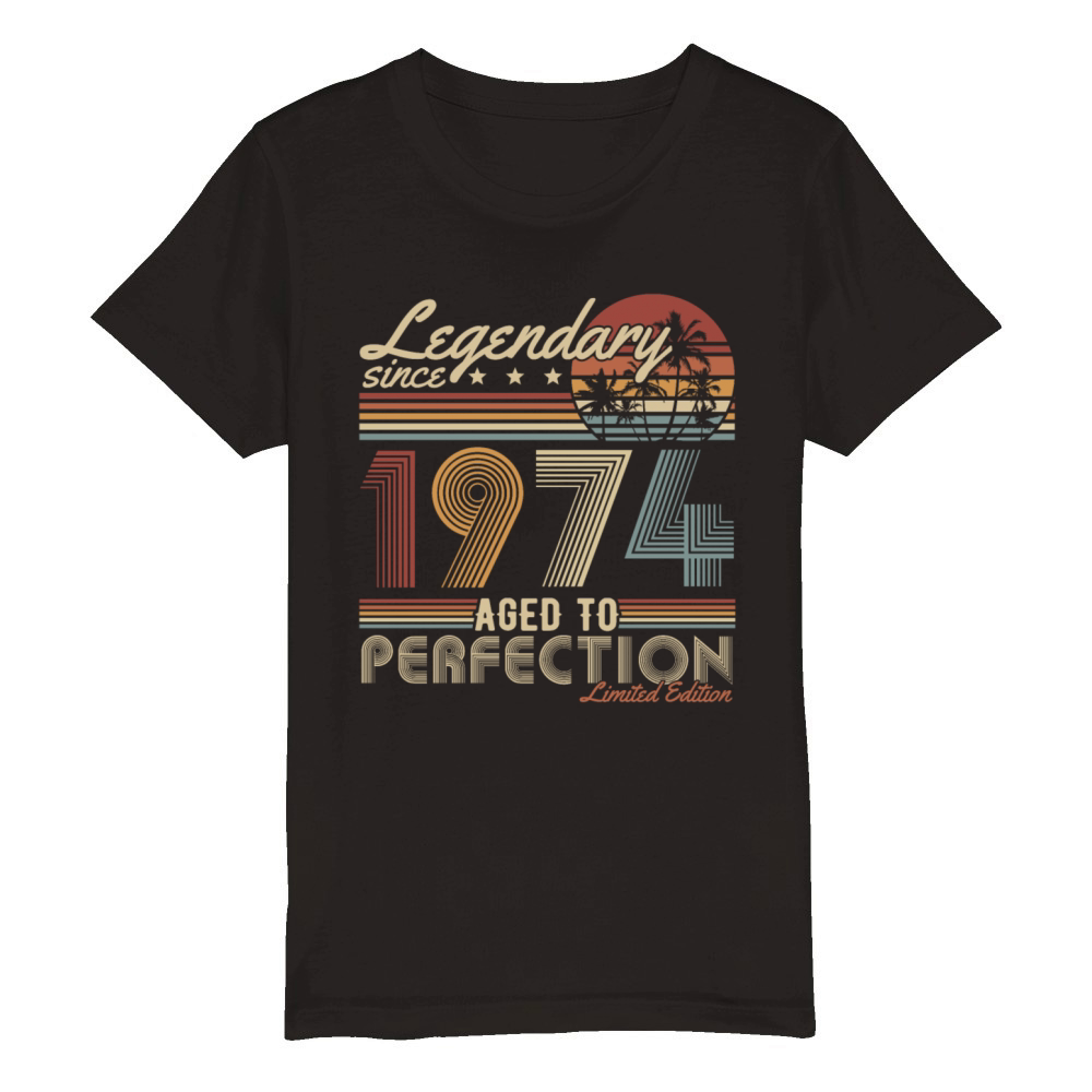 Legendary since 1974 Vintage Retro 50th birthday Organic Kids Crewneck T-shirt