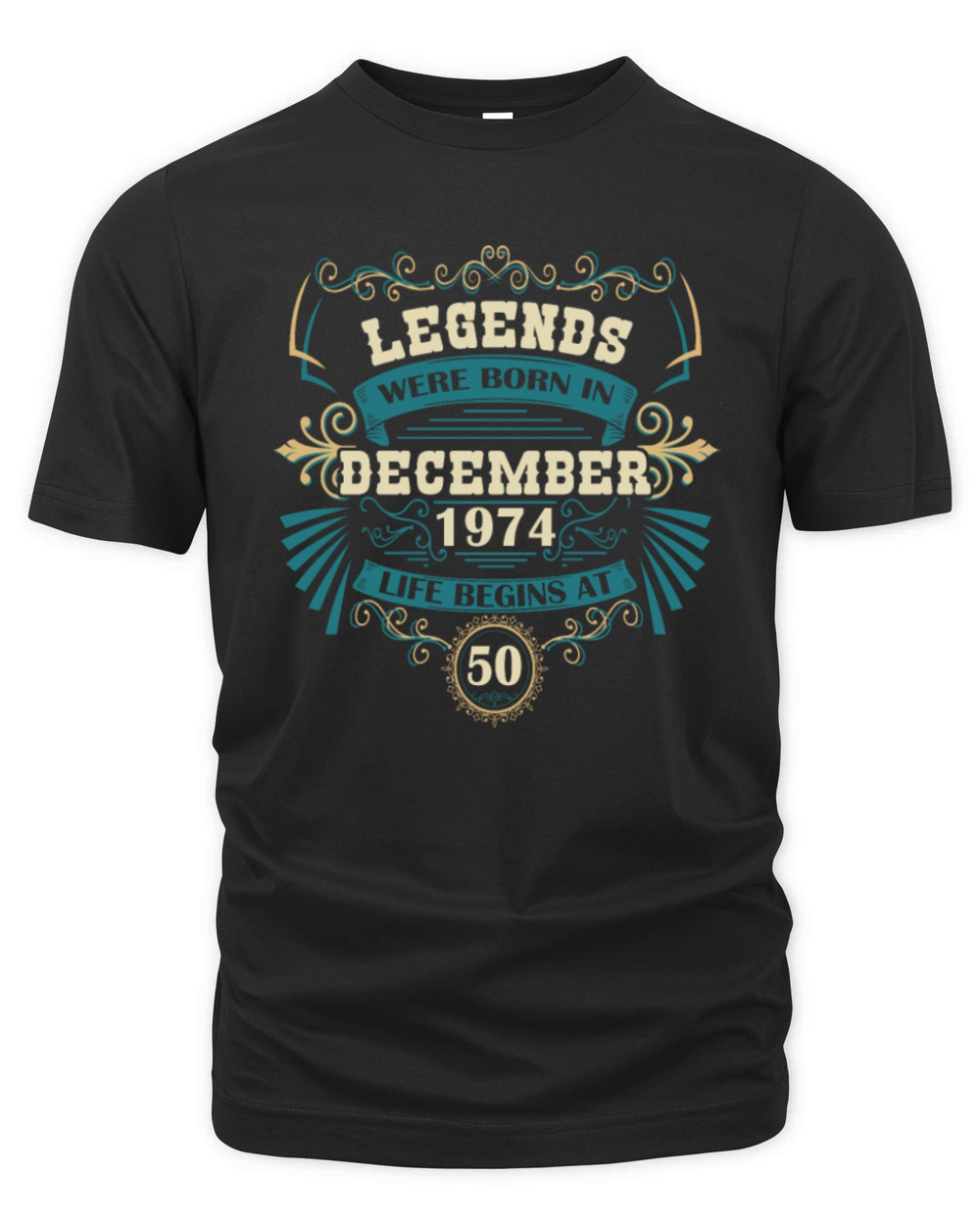 50th Birthday Legends December 1974 Vintage Wester Organic Unisex T-shirt