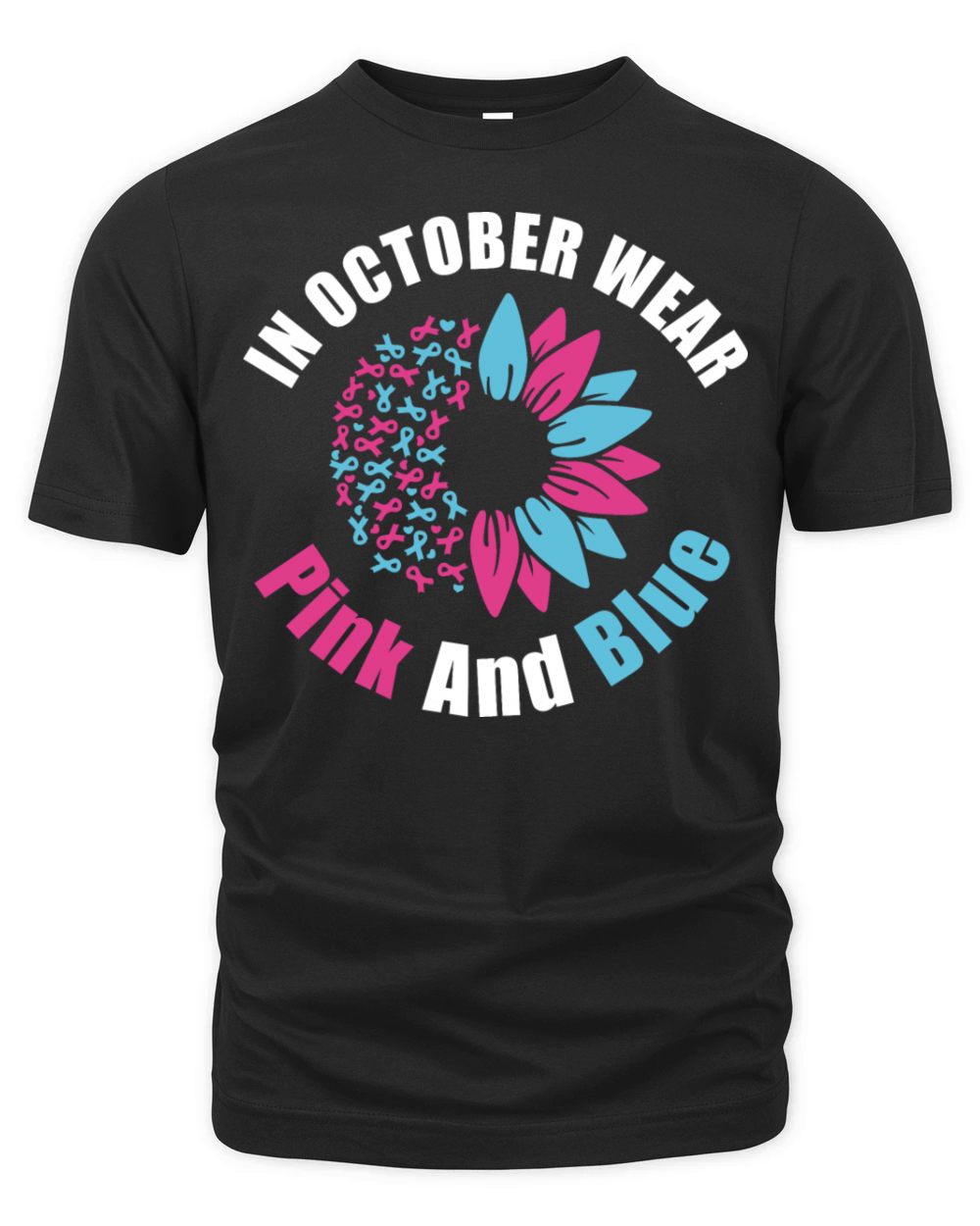 In October Wear Pink Blue Organic Unisex T-shirt