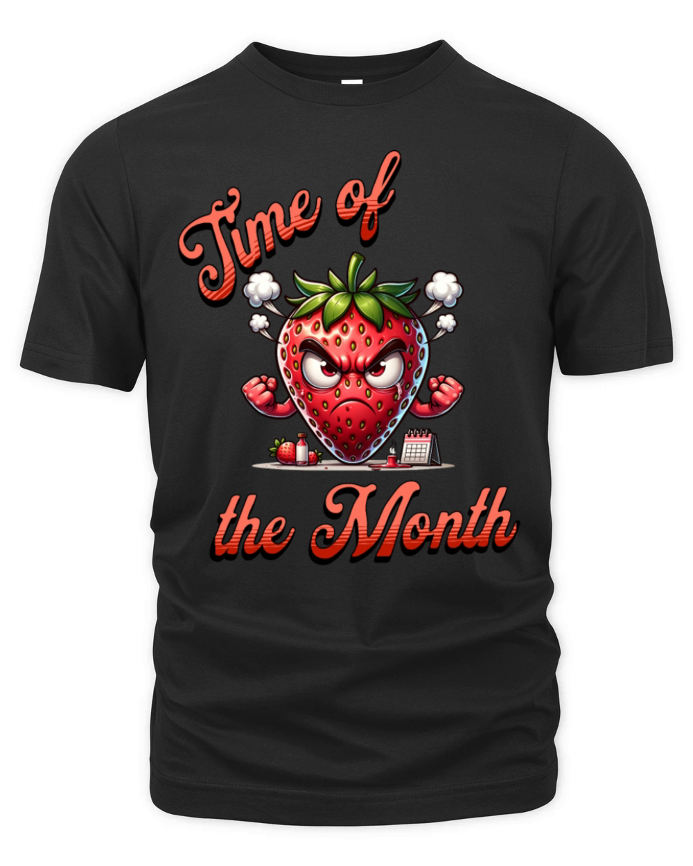 Time Of The Month Strawberry Mood Periode Humor Organic Unisex T-shirt