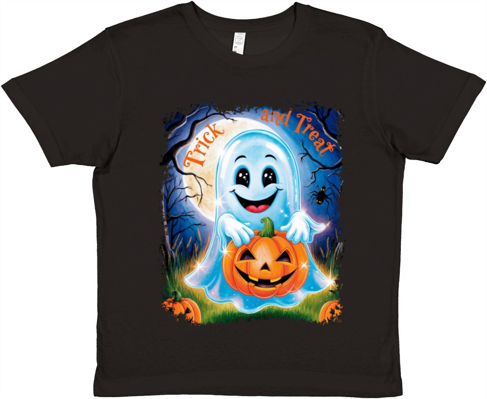 Trick and Treat halloween ghost funny Premium Kids Crewneck T-shirt