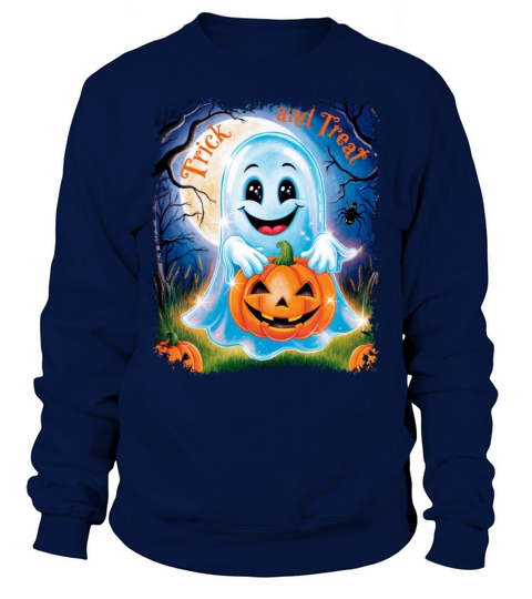 Trick and Treat halloween ghost funny Sweatshirt Unisex