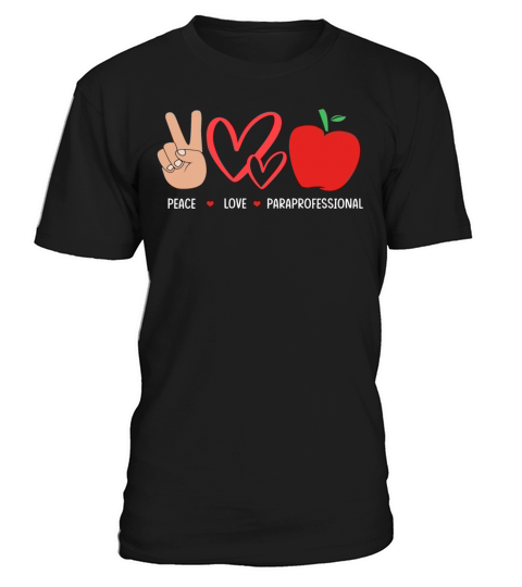 Para Crew Peace Love Paraprofessional Teacher T-Shirt Unisex