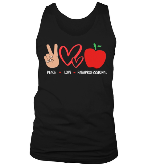 Para Crew Peace Love Paraprofessional Teacher Tank Top Unisex