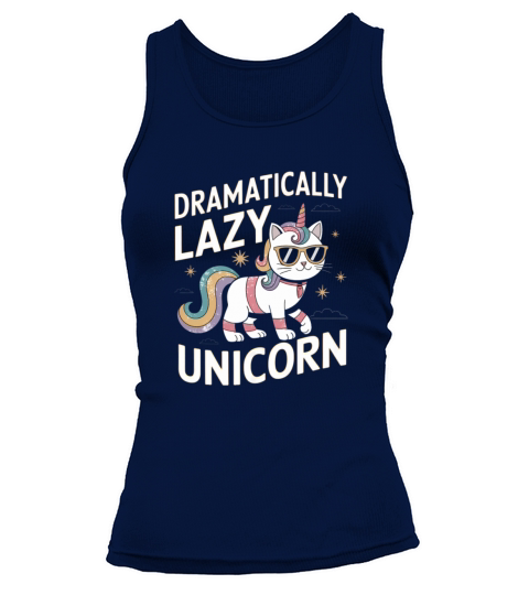 Dramatically Lazy Unicorn Cat with Rainbow Vibes Tank top Woman