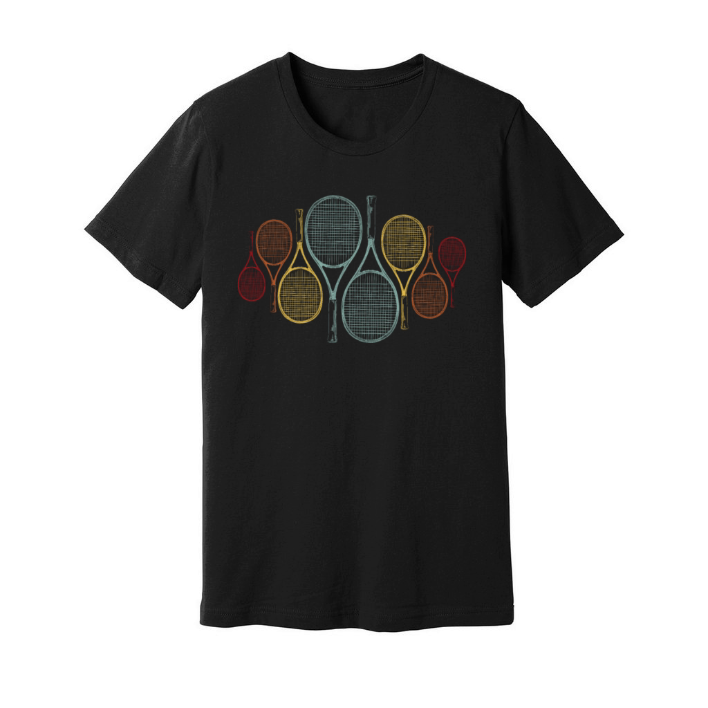 Funny Tennis Player Racket Retro Unisex Jersey Tee