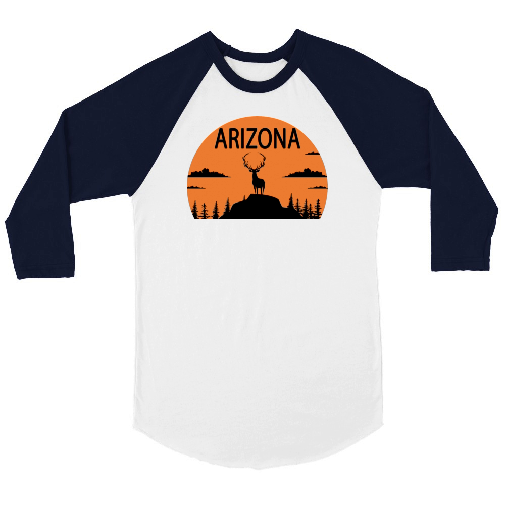 Arizona Tourist - Vintage Retro Cactus Gift Unisex ¾ sleeve Raglan T-shirt