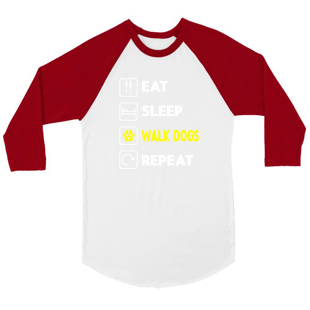 Dog Walker Professional Pet Sitter Dog Walking Unisex ¾ sleeve Raglan T-shirt
