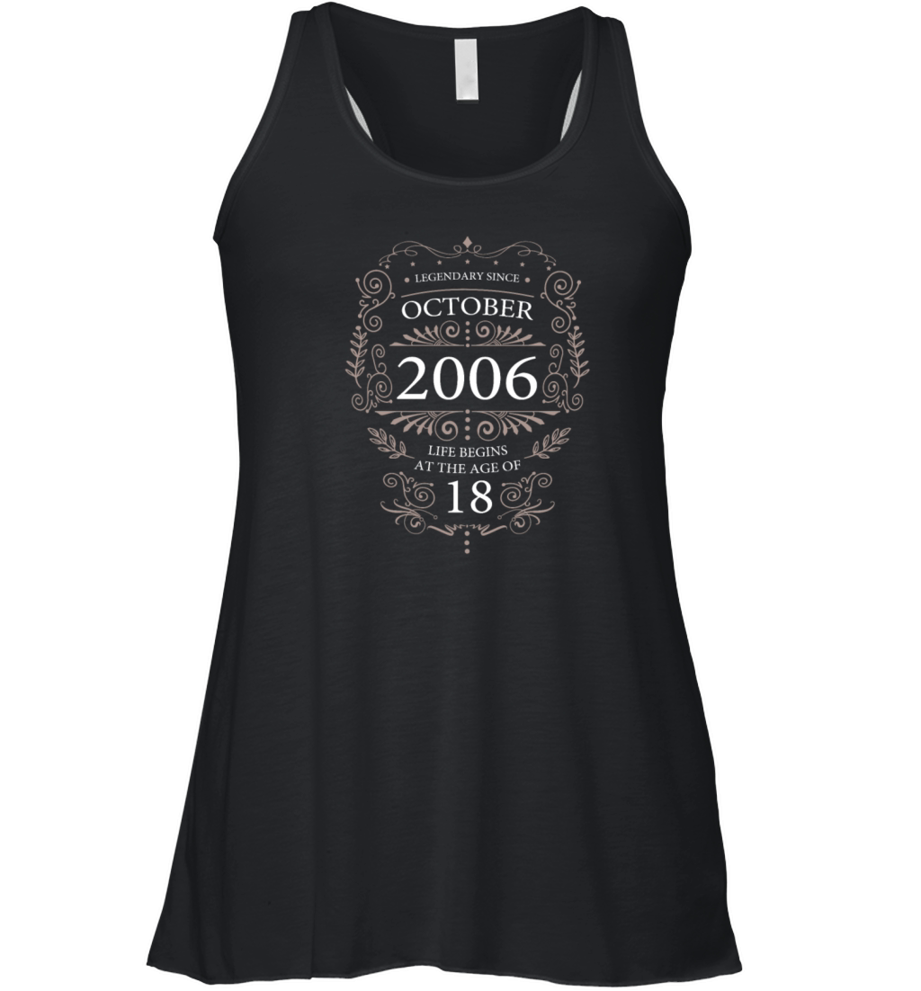 18th Birthday Legendary Vintage October 2006 Women's Flowy Tank Top