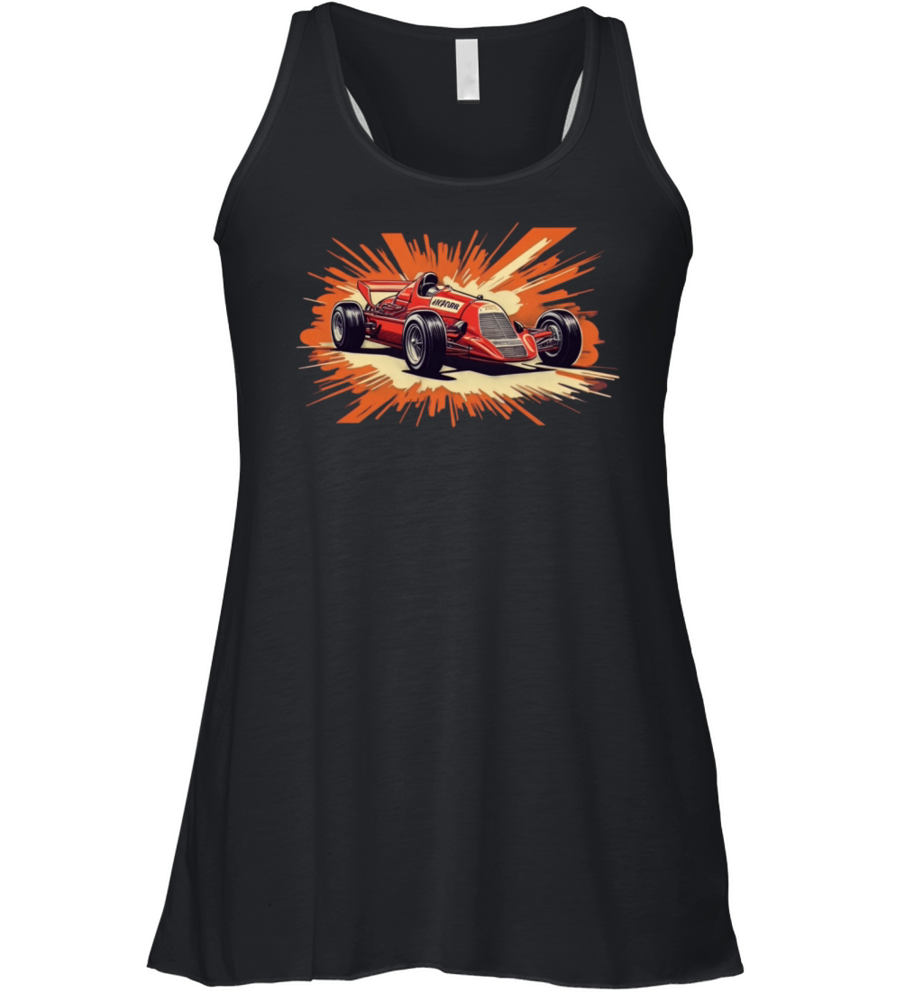 Retro Comic Style Formula One - Racing Nostalgia Women's Flowy Tank Top