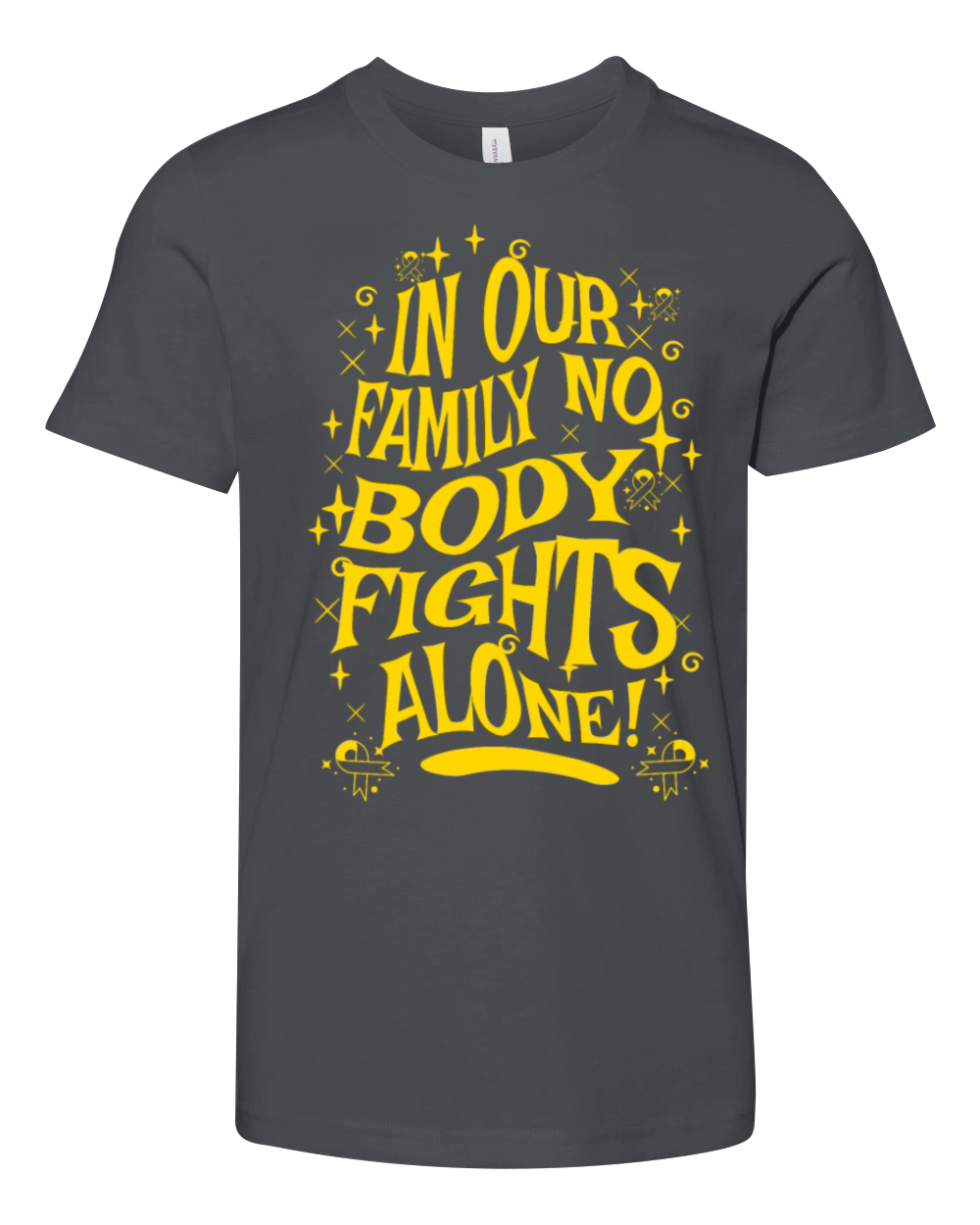 Childhood Cancer Awareness Family Support Quote Youth Unisex Jersey Tee