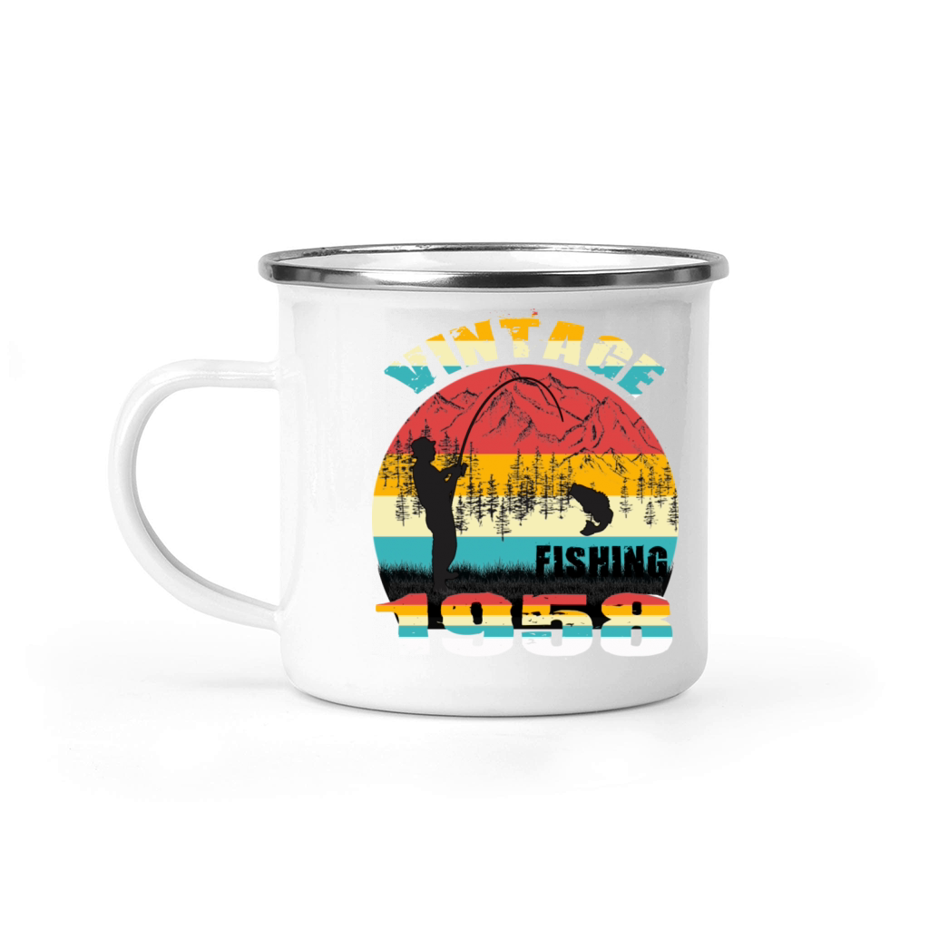 VINTAGE FISHING 1958 Camping Mug