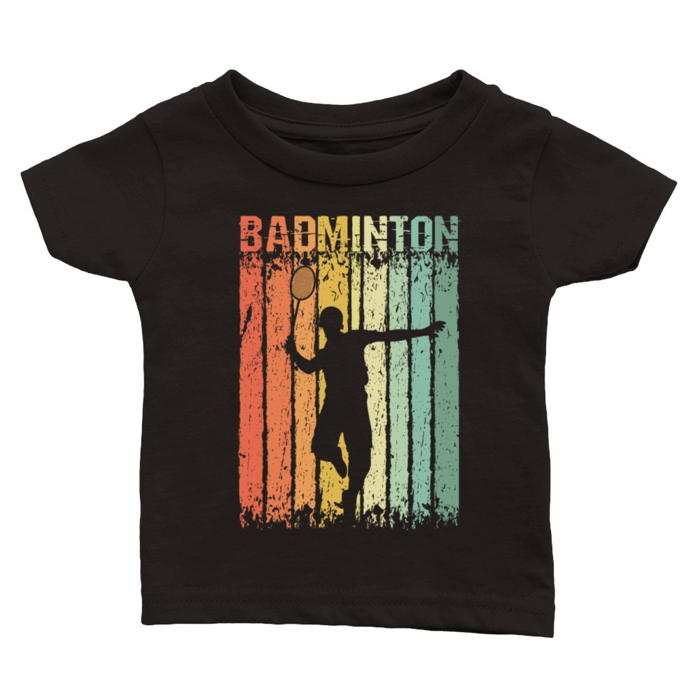 Badminton Retro Shuttlecock Player Classic Baby Crewneck T-shirt