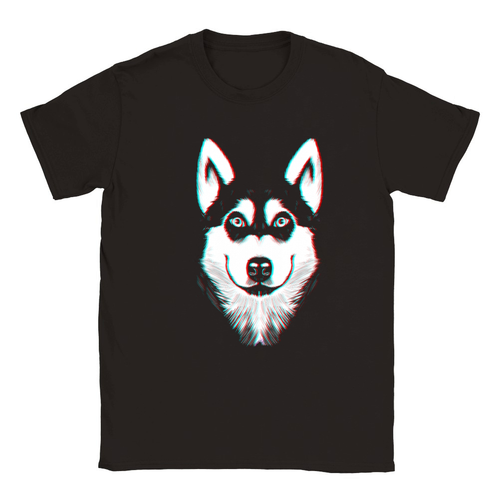 Dog Lover Vintage Siberian Husky Dog Face Classic Kids Crewneck T-shirt