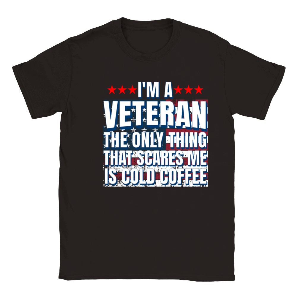 Veteran Nothing Scares Me Funny 4th July Coffee Classic Kids Crewneck T-shirt