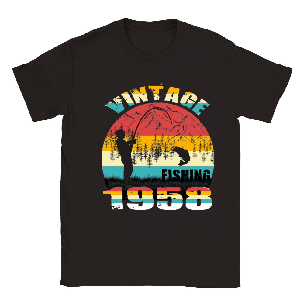 VINTAGE FISHING 1958 Classic Kids Crewneck T-shirt