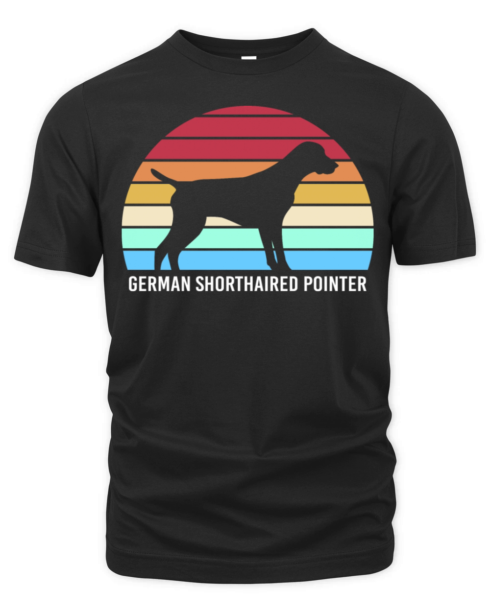Retro German Shorthaired Pointer Dog Silhouette Organic Unisex T-shirt