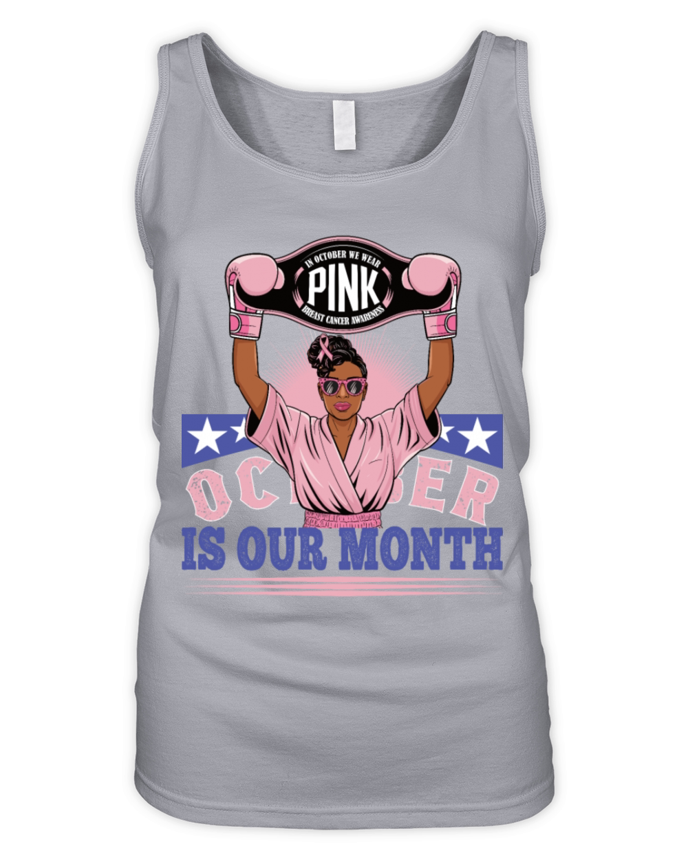 Breast Cancer Design In Pink Boxer Style Organic Women's Tank Top