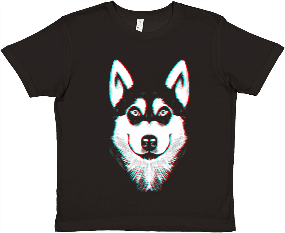 Dog Lover Vintage Siberian Husky Dog Face Premium Kids Crewneck T-shirt