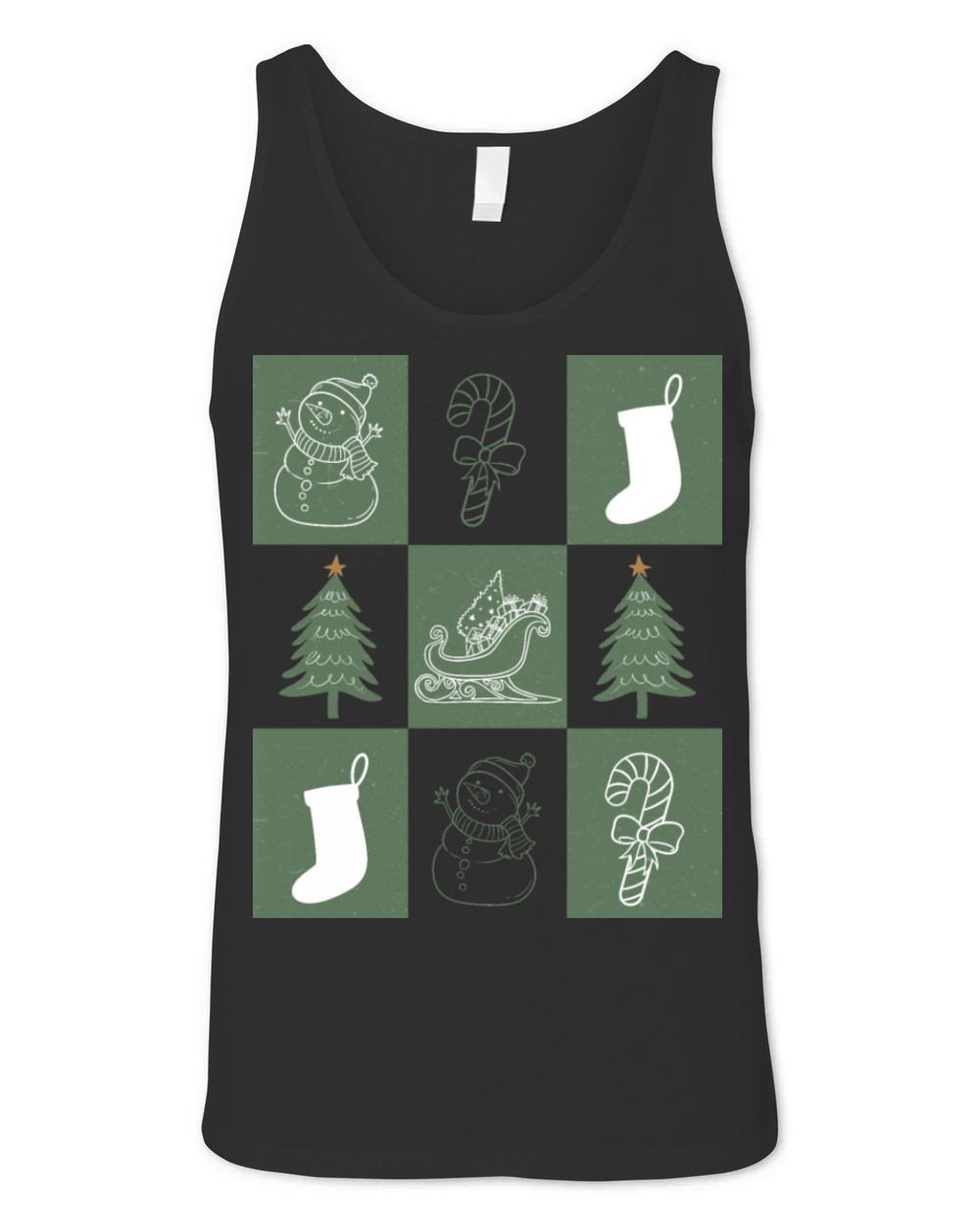 Cozy Vintage Holiday Minimalist Chris Unisex Jersey Tank