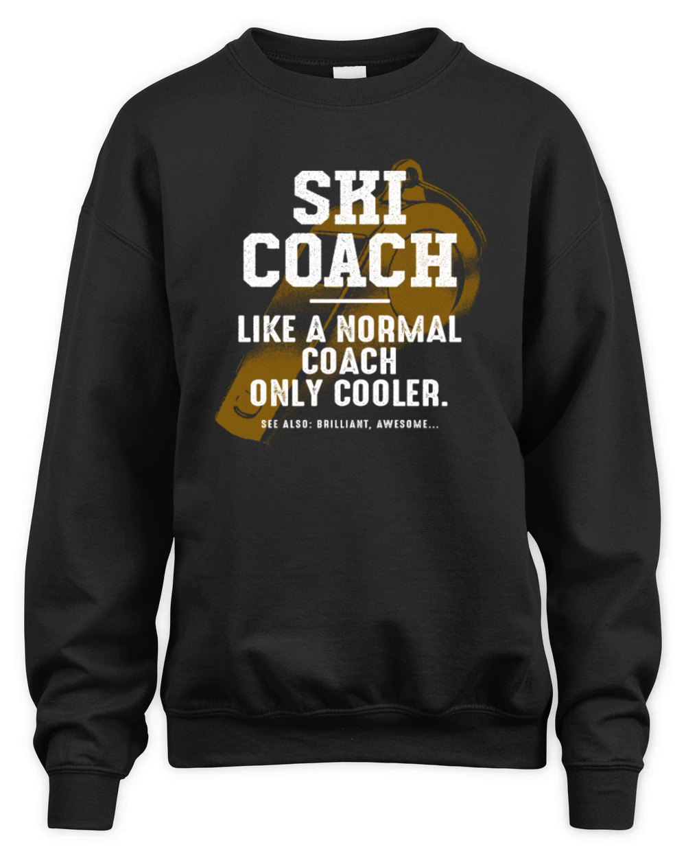 Ski Coach Like a Normal Coach Skiing Instructor Fu Unisex Premium Crewneck Sweatshirt