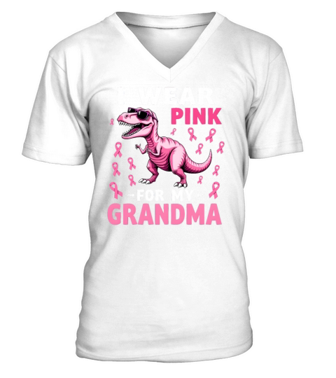 Breast Cancer Pink Awareness Design V-Neck T-shirt