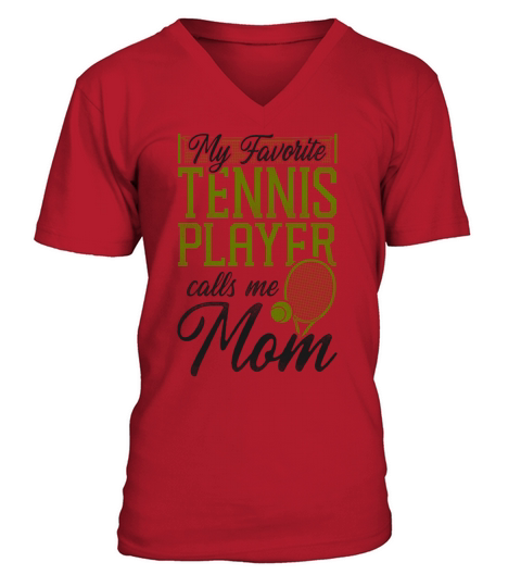Funny Tennis Player Racket Mom V-Neck T-shirt