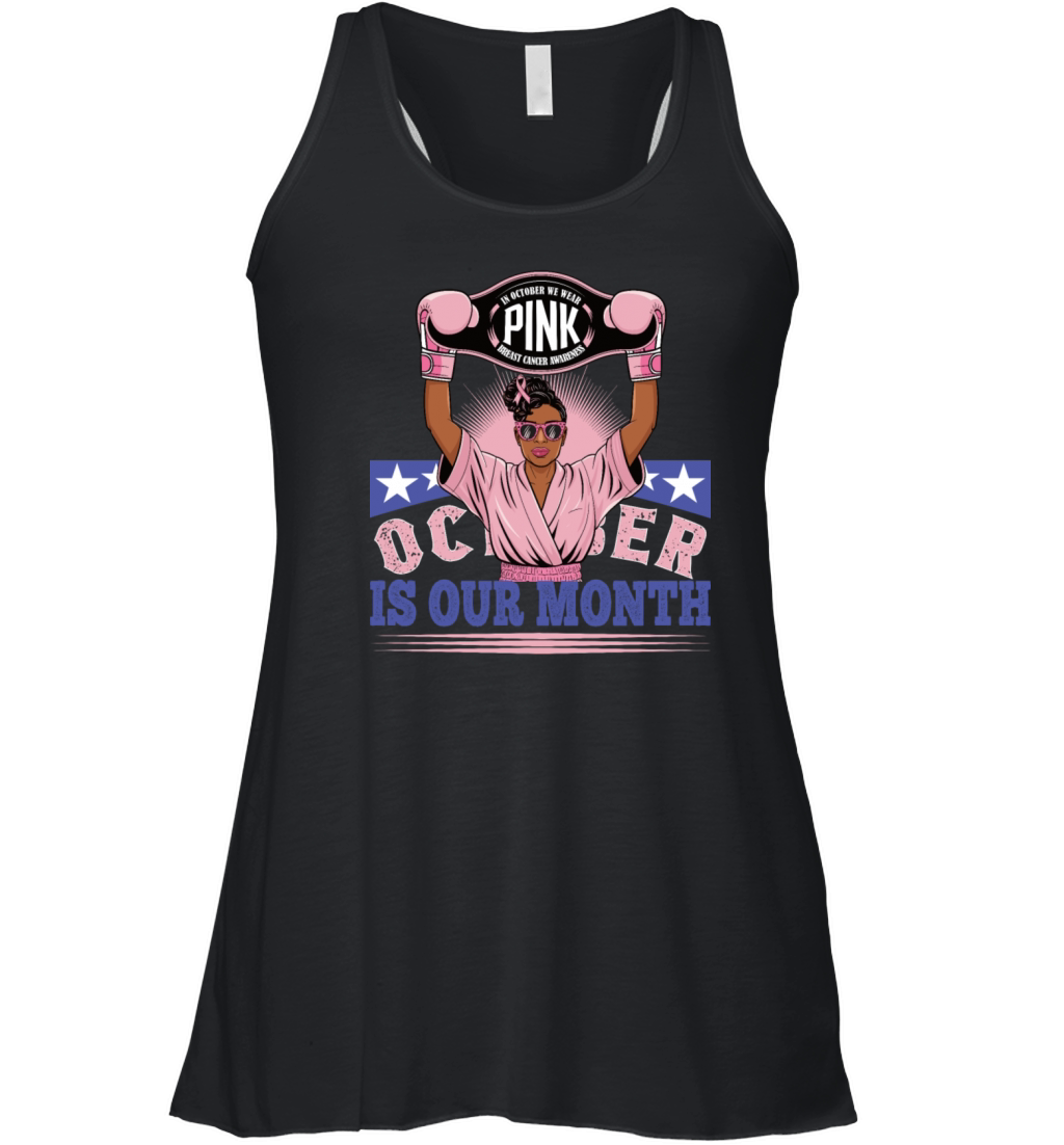 Breast Cancer Design In Pink Boxer Style Women's Flowy Tank Top