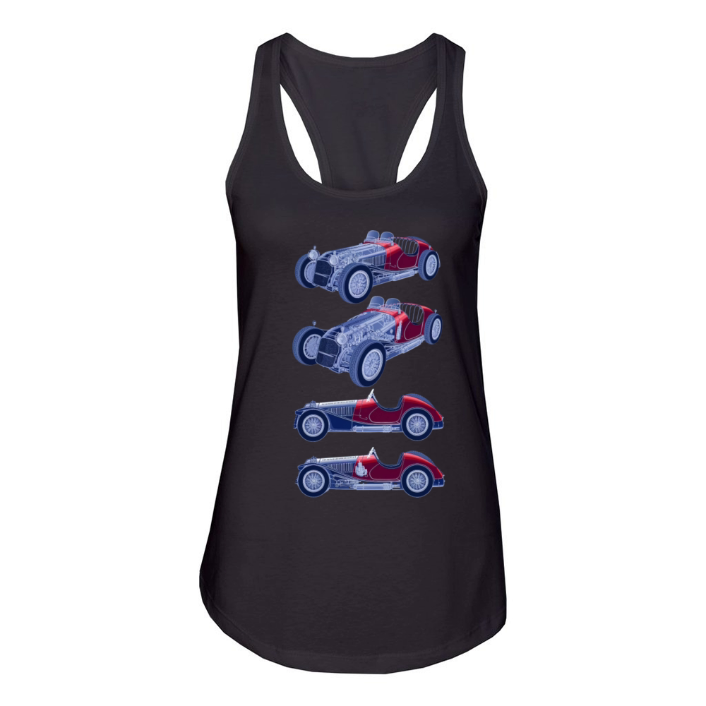 Vintage Sports Car Patent Women's Racerback Tank