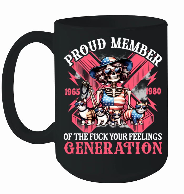 Funny X Generation Gen X Skull Cat Lady Ceramic Mug