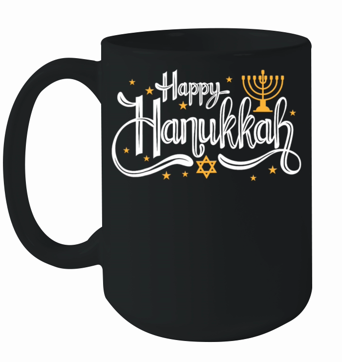 Happy Hanukkah Vintage Menorah Jewish Holiday Ceramic Mug