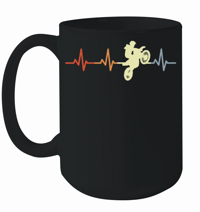 Motocross Rider Heart Rate Vintage Ceramic Mug