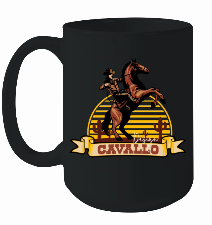 Western Cowboy Riding Horse - Cavallo Wild West De Ceramic Mug