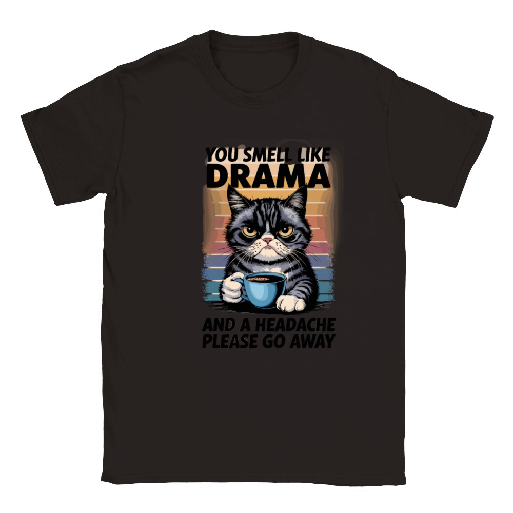 Funny Cat Drama with Humorous Quote for a Cat Classic Kids Crewneck T-shirt