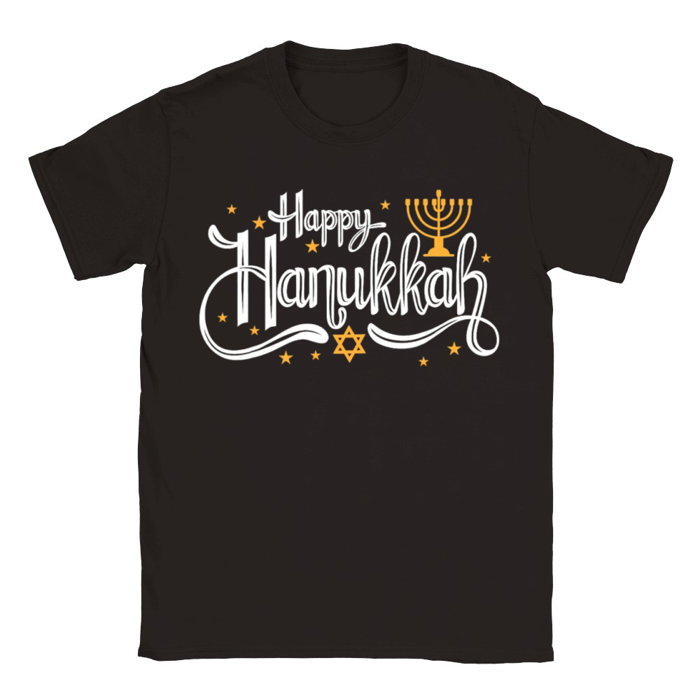 Happy Hanukkah Vintage Menorah Jewish Holiday Classic Kids Crewneck T-shirt