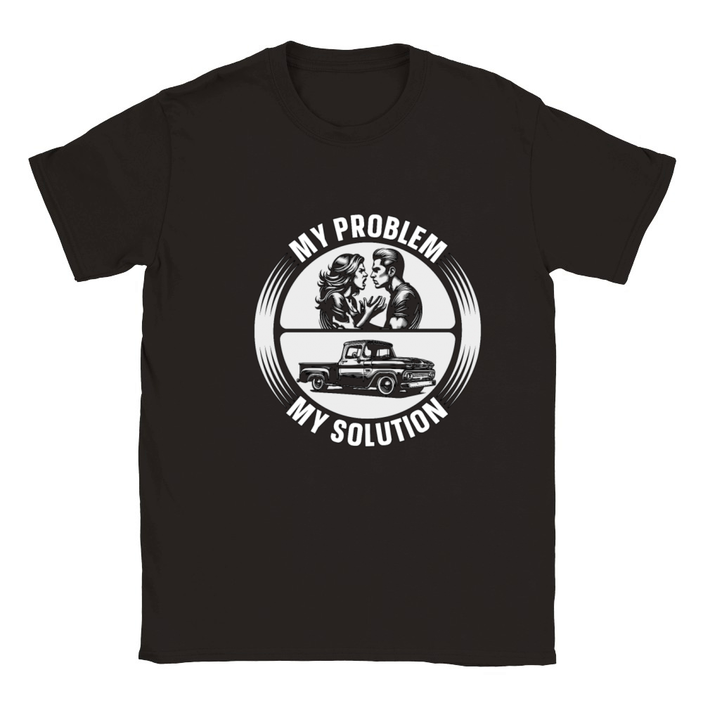Pickup Truck My Problem My Solution Pictogram Dad Classic Kids Crewneck T-shirt