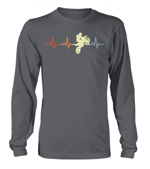 Motocross Rider Heart Rate Vintage Long sleeved Unisex