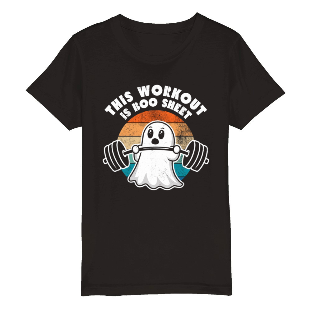 Retro This Workout Is Boo Sheet Organic Kids Crewneck T-shirt