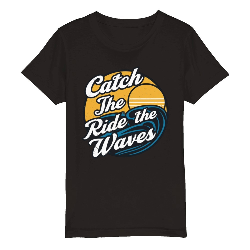 Retro vintage surfing Organic Kids Crewneck T-shirt