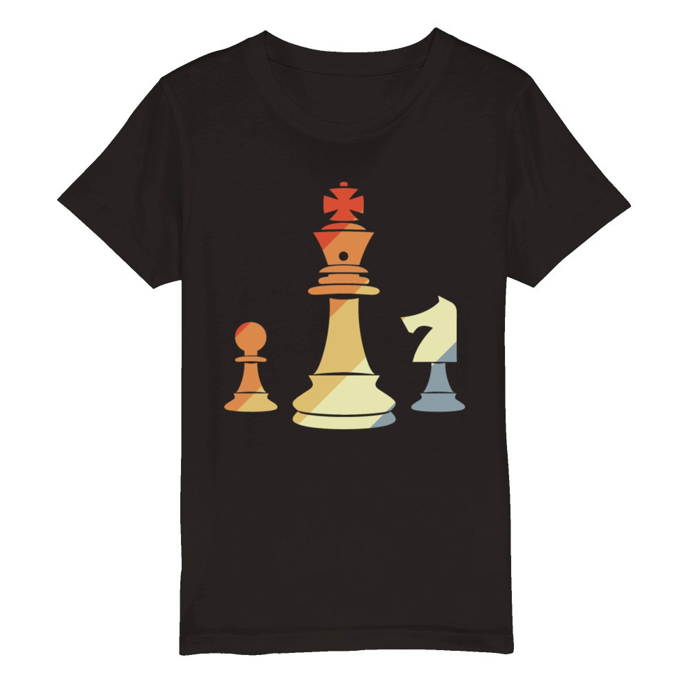 Vintage Chess Pieces Organic Kids Crewneck T-shirt