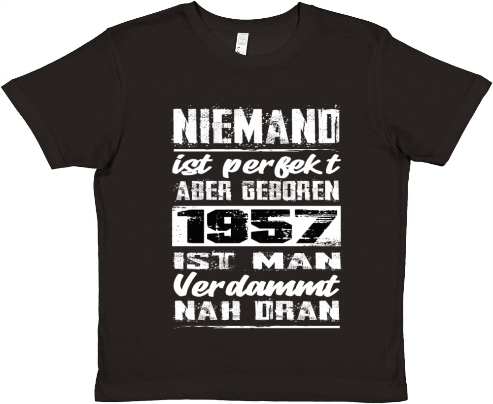 Nobody Is Perfect But Born 1957 Birthday Premium Kids Crewneck T-shirt