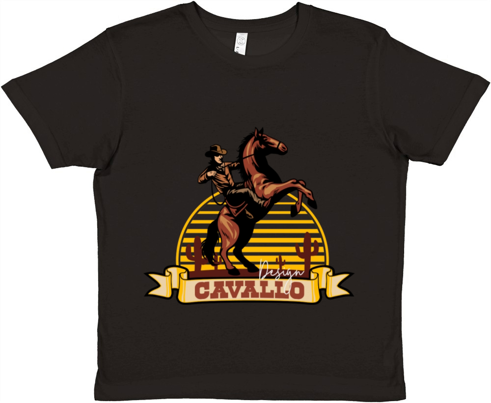 Western Cowboy Riding Horse - Cavallo Wild West De Premium Kids Crewneck T-shirt