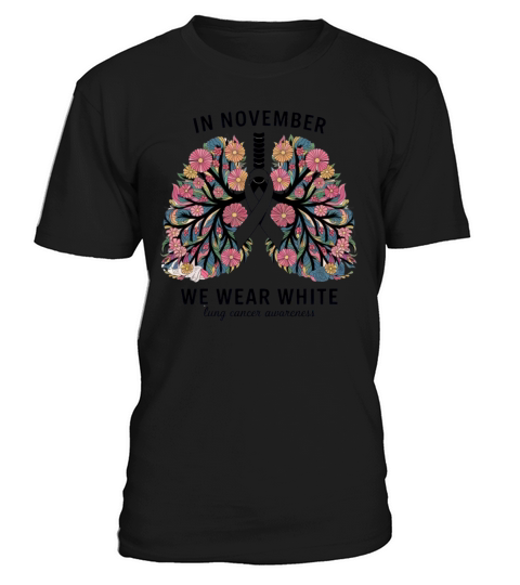 Floral Lungs White Ribbon Lung Cancer Awareness T-Shirt Unisex